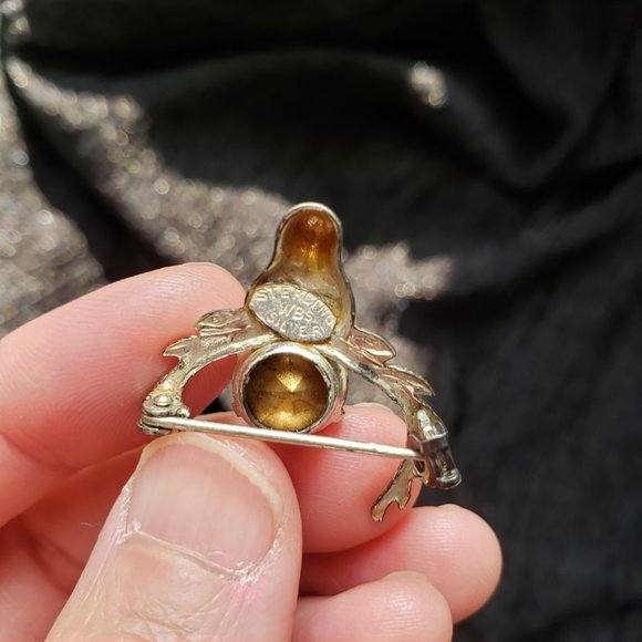 Vintage Sterling Silver Scottish Deer Stag With Orange Crystal Stone Bro… - Picture 4 of 8